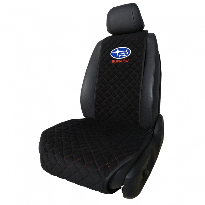 Накидки на сидения Передние накидки с вышивкой Subaru (Черно- красный)
