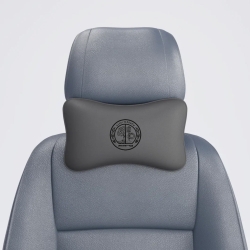 Подушка под шею серая с вышивкой 